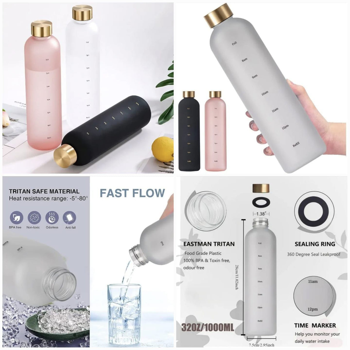 3-in-1 Portable Smart Hydrogen Water Generator Bottle with Continuous Facial Mist Spray & Universal Adapter
