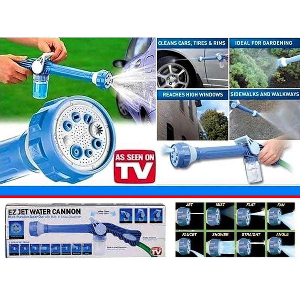 Multi-Function High-Pressure Water Hose Nozzle – Adjustable Car Wash & Garden Power Sprayer