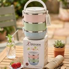 3-Tier Stackable Stainless Steel Thermal Insulated Lunch Box – Portable Leak-Proof Bento Box with Handle