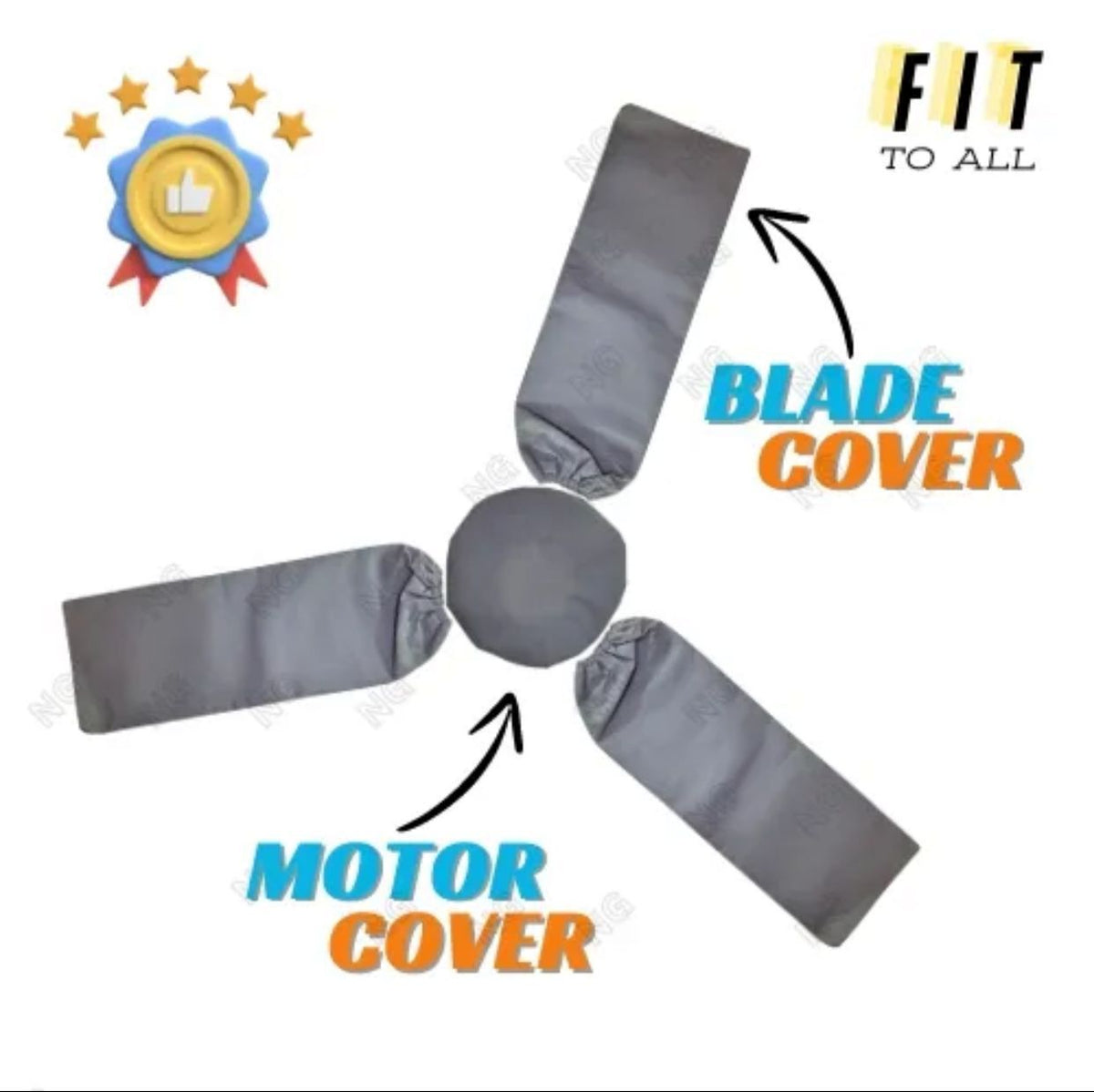 Universal Ceiling Fan Protective Dust Cover Set (Motor & Blade Covers)