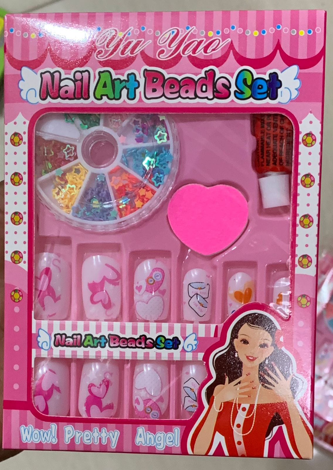 Kids Nail Art Beads Set – DIY Nail Decoration Kit for Girls | Creative Beauty Play Set