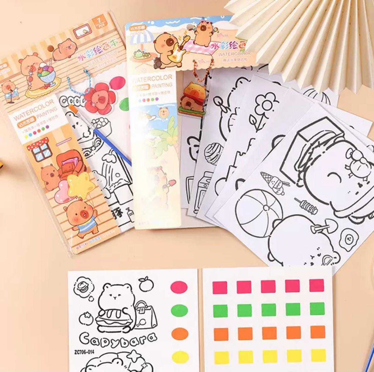 Magic Water Coloring Book for Kids | Reusable Water Painting Book with Magic Pen | Montessori Educational Drawing & Travel Activity Toy