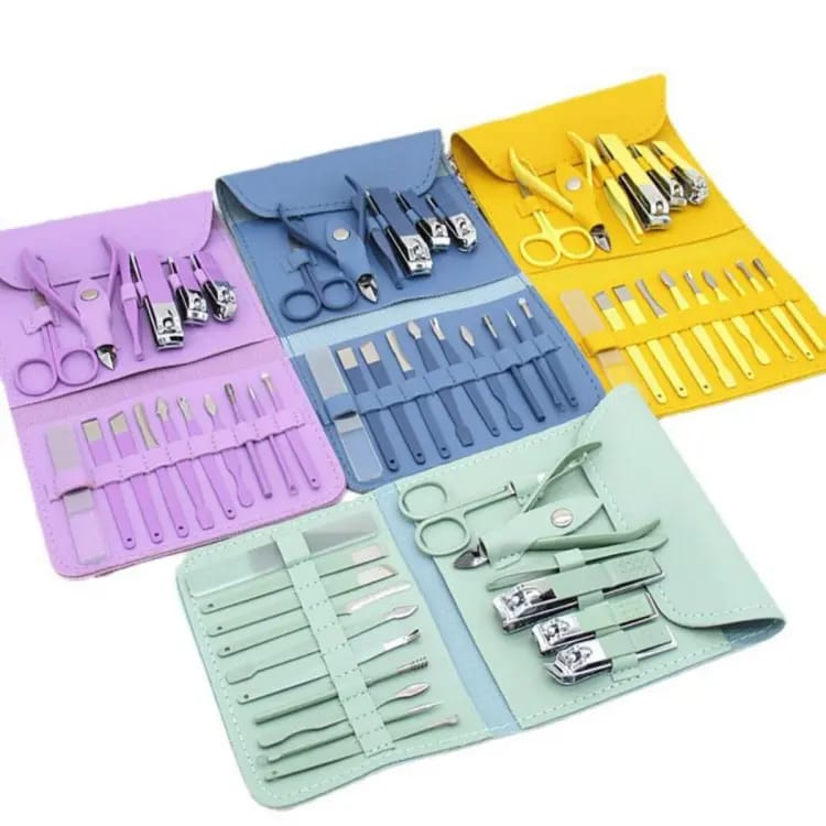 18-in-1 Professional Manicure & Pedicure Kit | Stainless Steel Nail Clippers Set with Travel Case | Nail Care Grooming Tools for Men & Women
