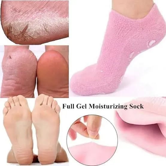 Silicone Moisturizing Heel Socks | Reusable Gel Spa Socks for Cracked & Dry Heels (1 Pair)