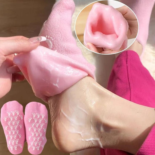 Silicone Moisturizing Heel Socks | Reusable Gel Spa Socks for Cracked & Dry Heels (1 Pair)