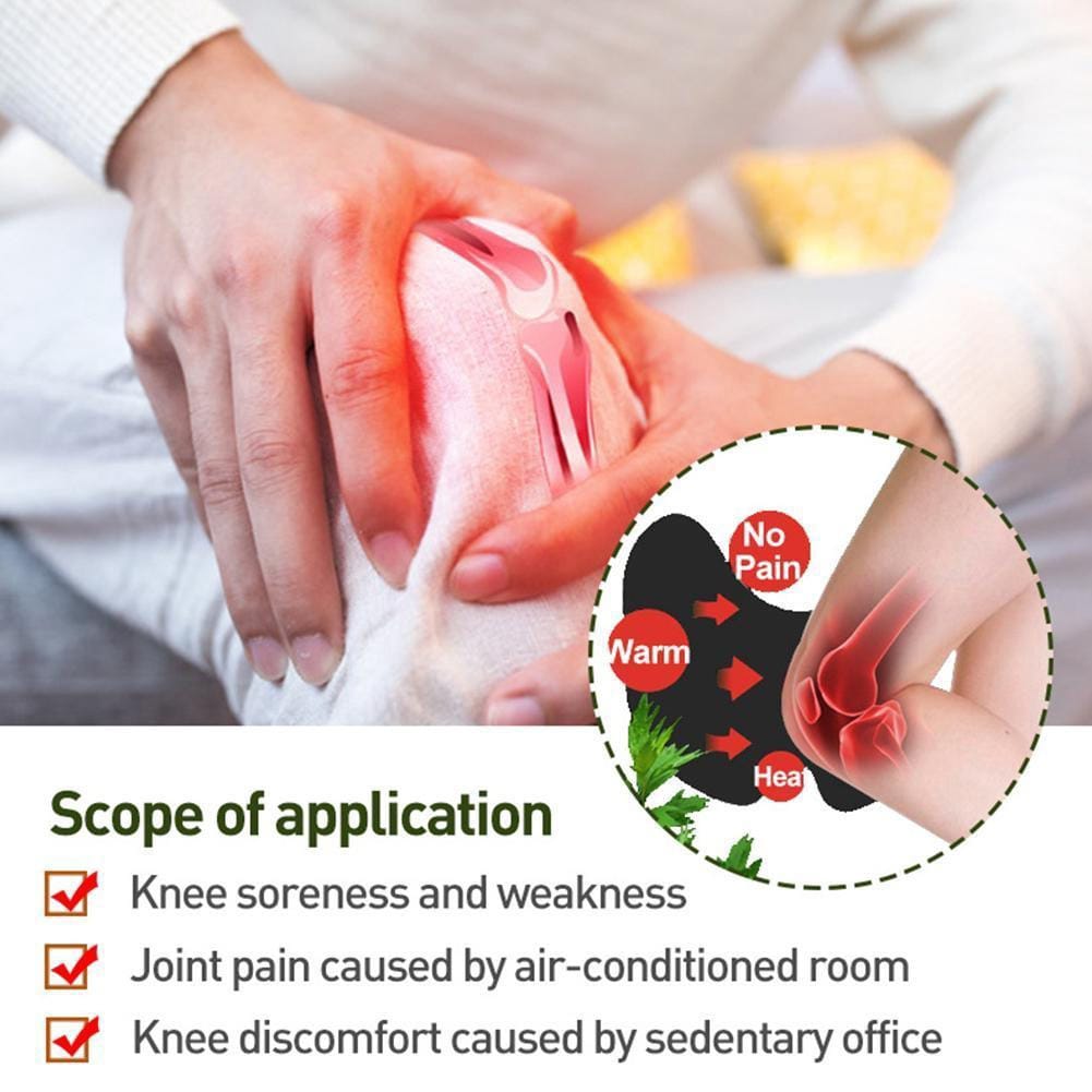 Herbal Knee Pain Relief Patches – Natural Knee Support Patches for Joint, Arthritis & Muscle Relief | 10 Pack