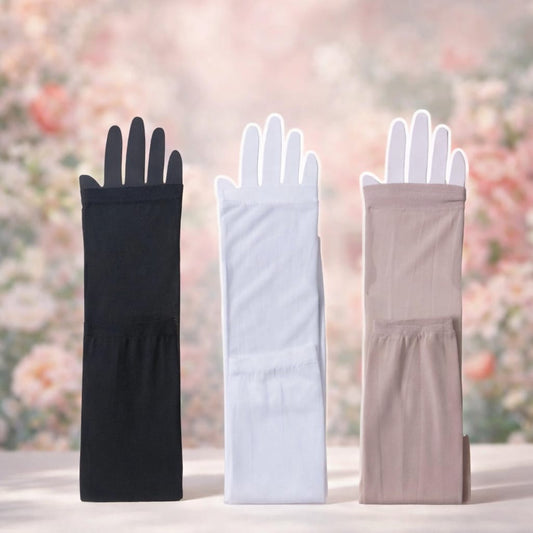 UV Protection Arm Sleeves for Women – Cooling Sun Protection Gloves | Fingerless Long Arm Covers for Driving, Cycling & Outdoor Activities