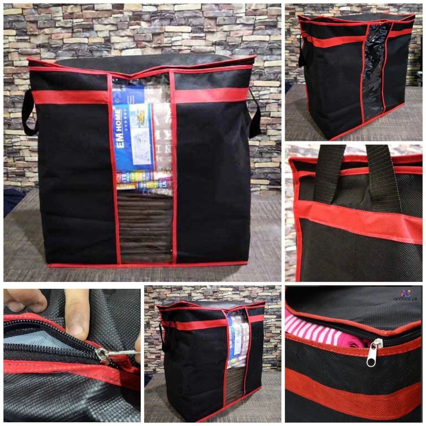 Large Clothes Storage Bag with Clear Window – Foldable Blanket & Quilt Organizer | Dustproof Storage Box for Clothes, Bedding & Comforters