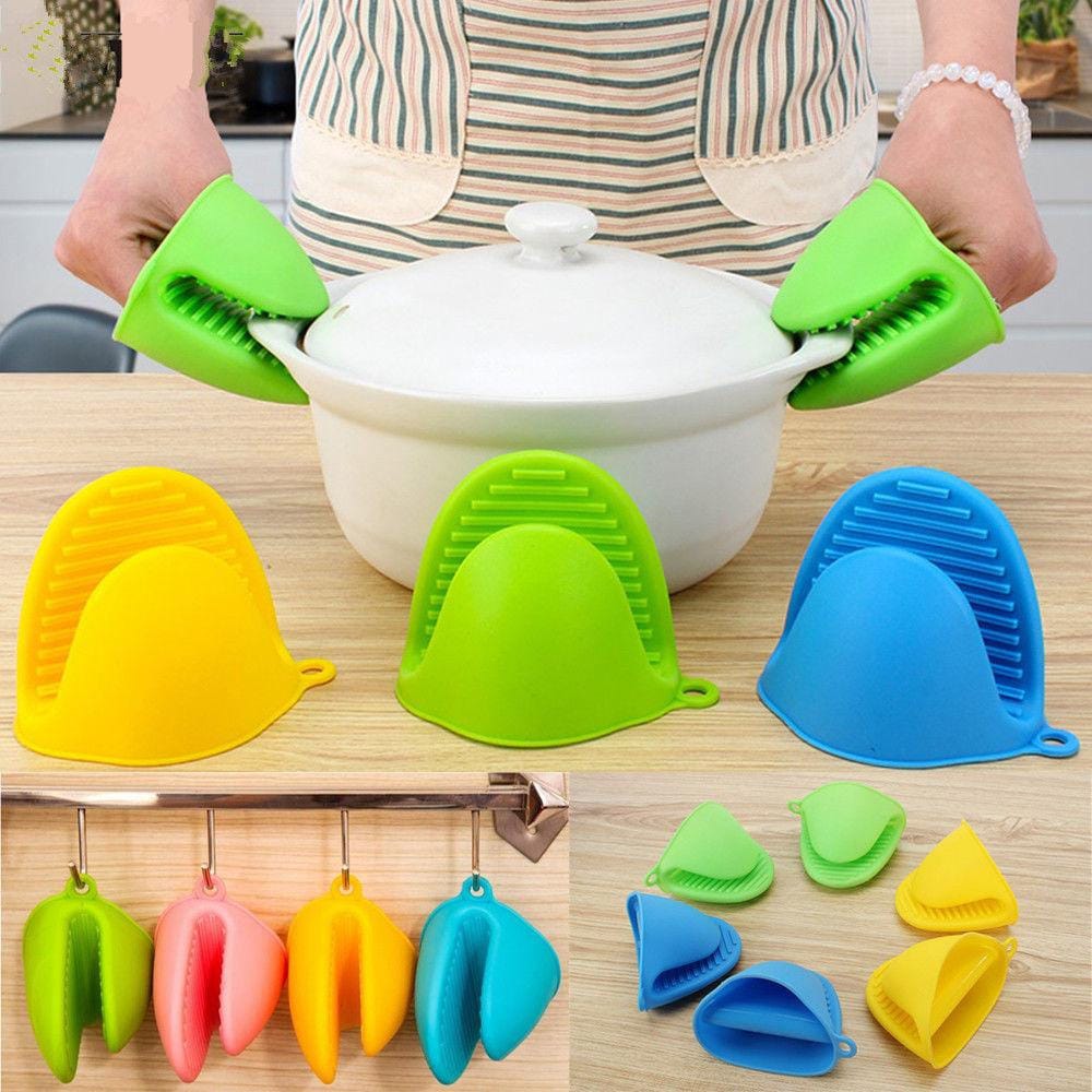 Silicone Pot Holder Pinch Mitts – Heat Resistant Mini Oven Gloves | Non-Slip Kitchen Grip for Hot Pots, Pans & Baking