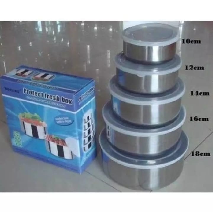 5-Piece Stainless Steel Food Storage Container Set with Lids – Airtight Kitchen Storage Bowls for Meal Prep, Leftovers & Food Preservation