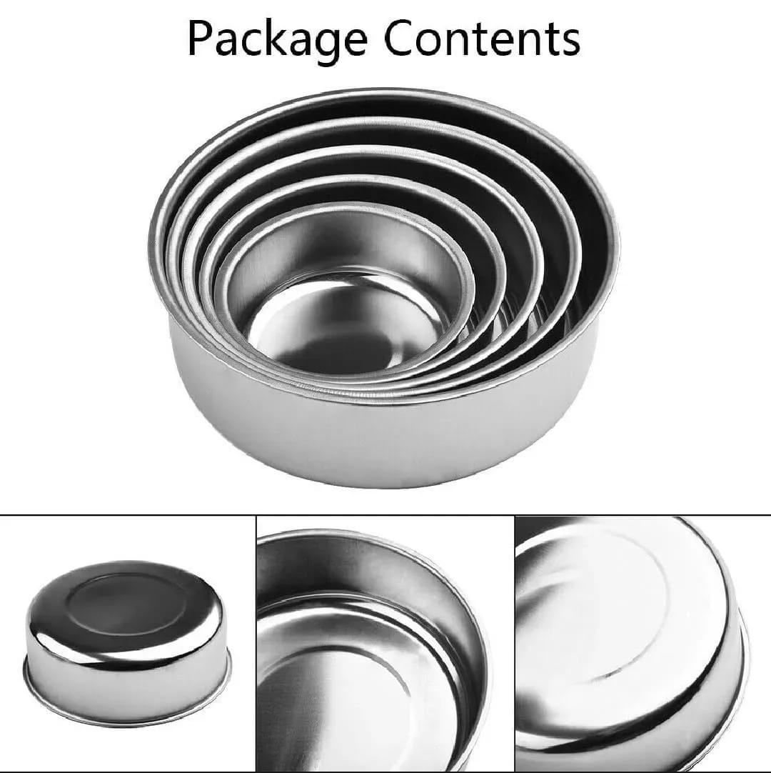 5-Piece Stainless Steel Food Storage Container Set with Lids – Airtight Kitchen Storage Bowls for Meal Prep, Leftovers & Food Preservation