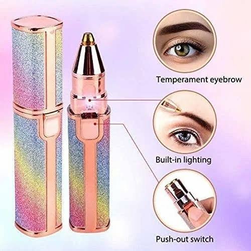 Electric Eyebrow Trimmer for Women – Painless Facial Hair Remover with LED Light | Portable Precision Eyebrow Shaver