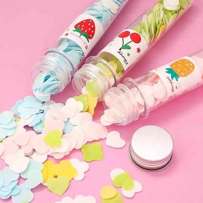 Colorful Bath Confetti – Heart & Flower Shaped Bath Fizzies for Relaxing Spa Bath
