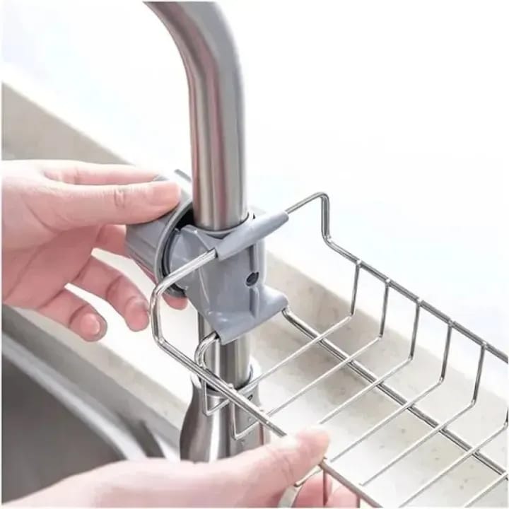 Adjustable Sink Caddy Clamp – Kitchen Faucet Sponge & Dish Soap Holder Organizer
