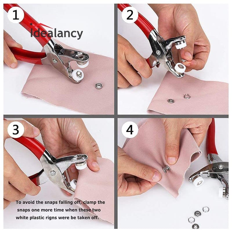 Snap Fastener Pliers Tool – Heavy Duty Press Stud Setter for Sewing, Clothing & DIY Projects