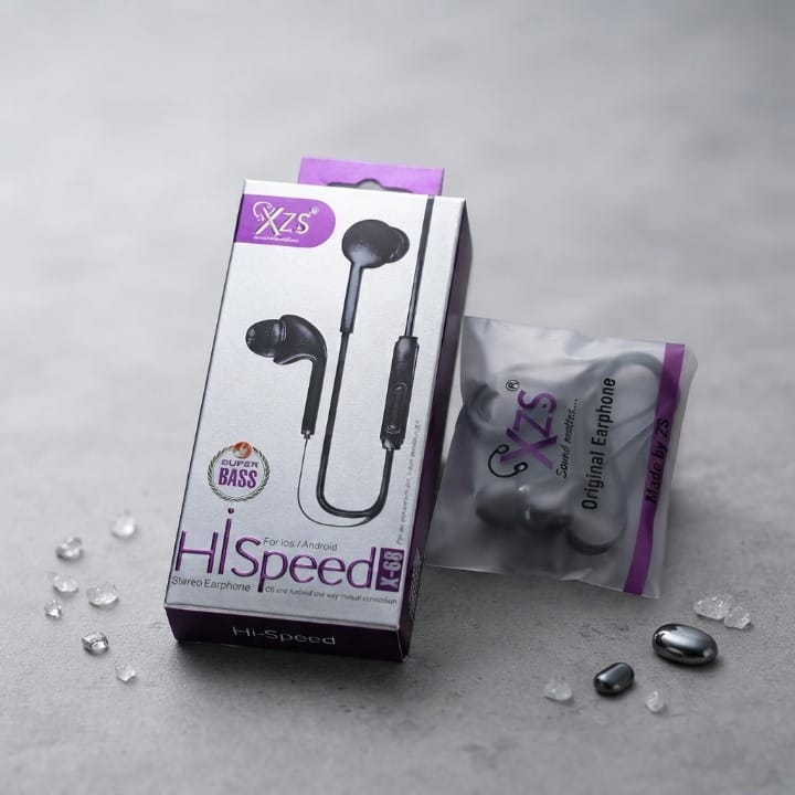 Hi-Speed XZS Stereo Earphones with Microphone – Wired In-Ear Headphones for iOS & Android