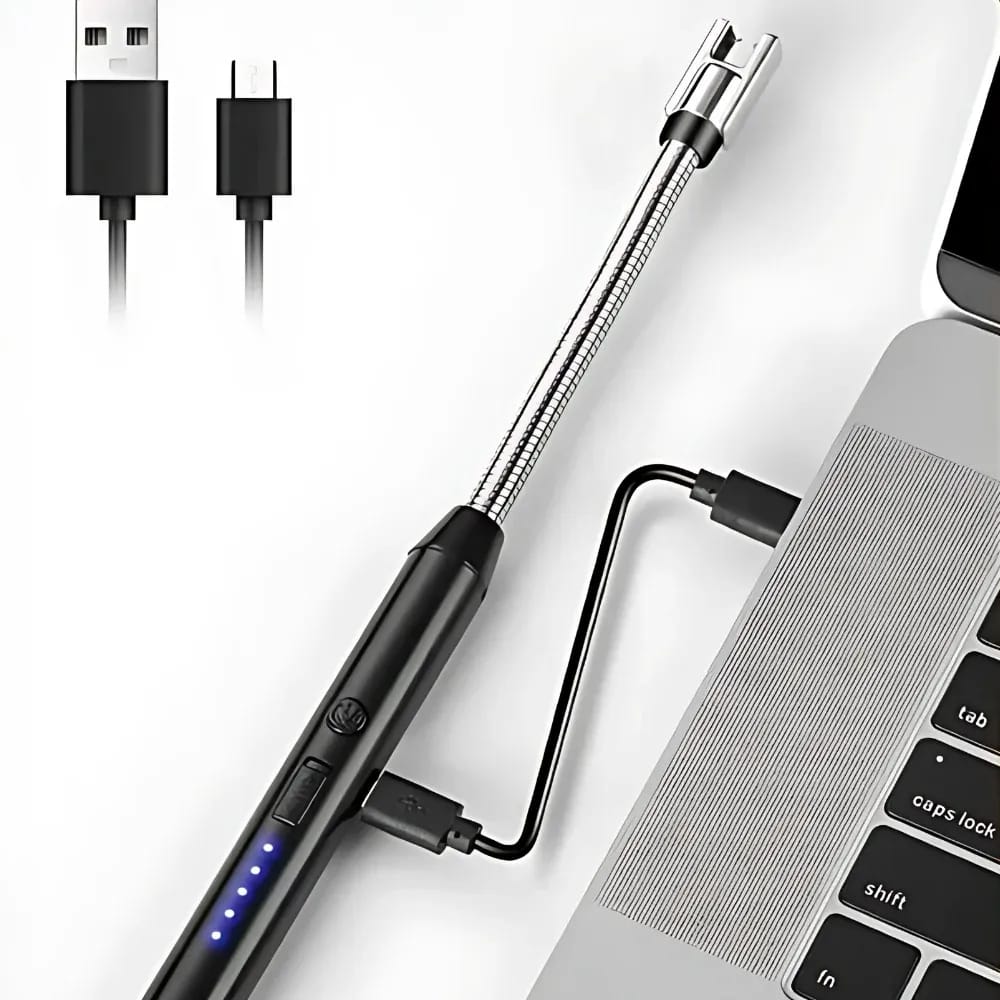 USB Rechargeable Electric Arc Lighter – Flexible Neck Windproof Candle, BBQ & Gas Stove Lighter