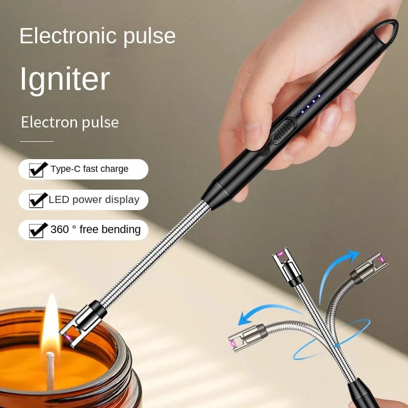USB Rechargeable Electric Arc Lighter – Flexible Neck Windproof Candle, BBQ & Gas Stove Lighter