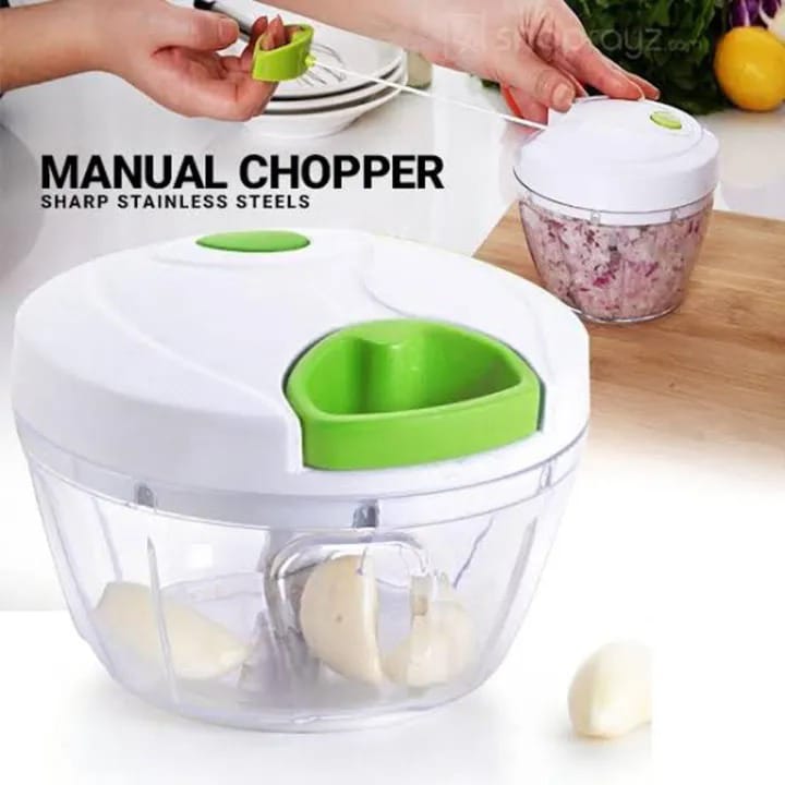 Manual Food Chopper – Pull String Vegetable & Onion Chopper with Stainless Steel Blades