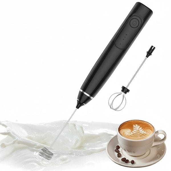2-in-1 Rechargeable Milk Frother & Coffee Beater – Electric Handheld Egg Whisk with 2 Attachments