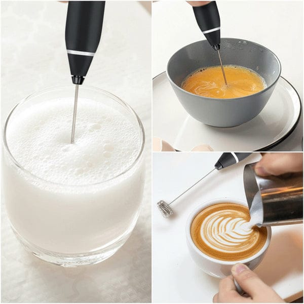 2-in-1 Rechargeable Milk Frother & Coffee Beater – Electric Handheld Egg Whisk with 2 Attachments