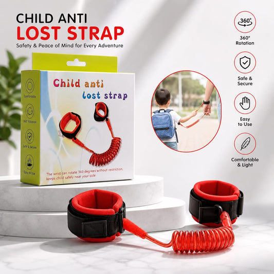 Child Safety Wrist Link – Anti-Lost Strap for Kids | 360° Rotating Safety Wristband with Comfortable Adjustable Cuffs