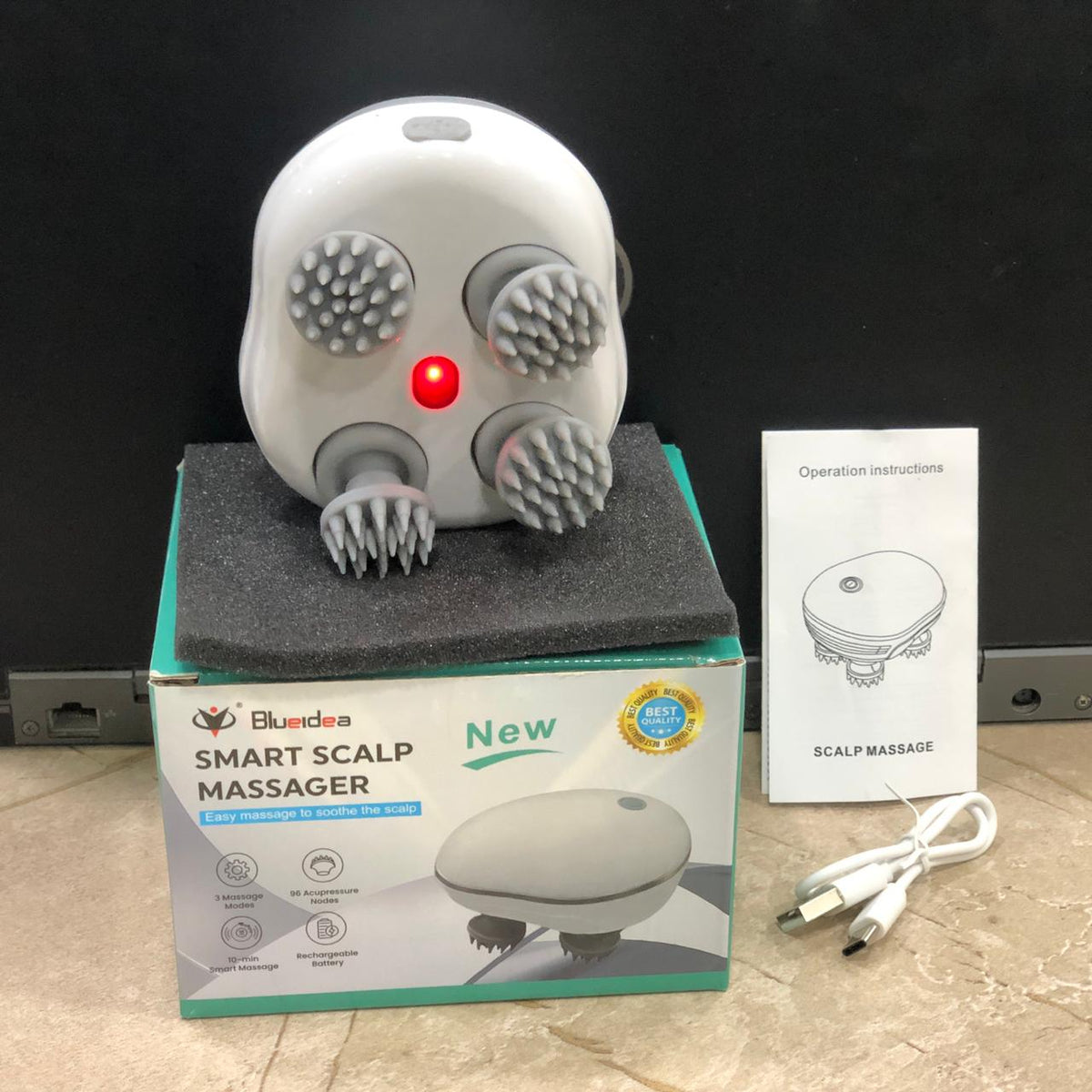smart Electric Scalp Massager with Red Light Therapy & Waterproof Body Care