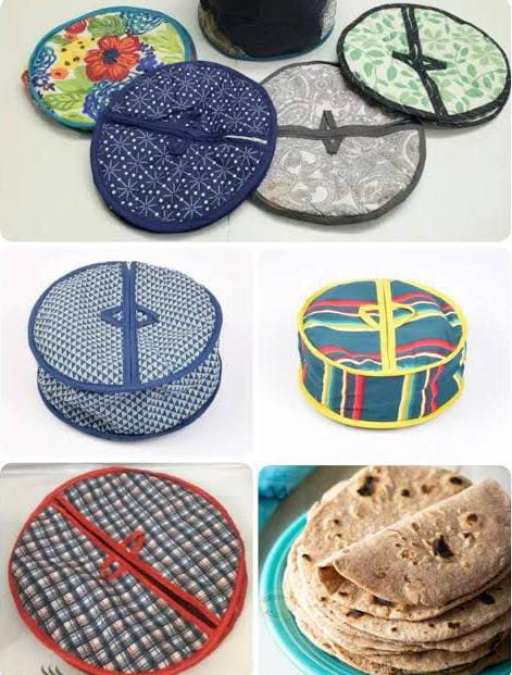 nsulated Cloth Roti Warmer & Tortilla Keeper Pouch – Thermal Fabric Flatbread Basket Cover