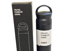 500ml Stainless Steel Vacuum Travel Tumbler with Carrying Loop Handle & Leak-Proof