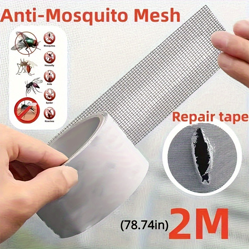 Self-Adhesive Anti-Mosquito Mesh Screen Repair Tape & Window Net Patch (2M Roll)