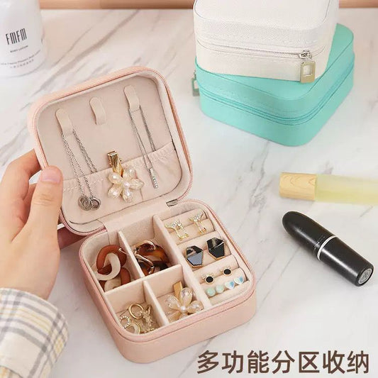Portable Mini Travel Jewelry Organizer Case with Compartments