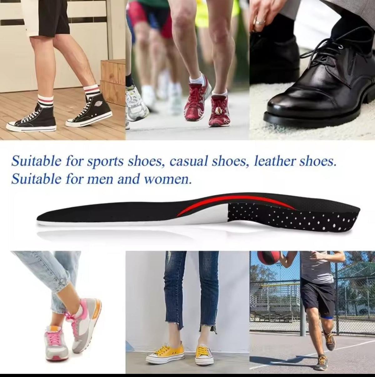 Orthotic Arch Support Shoe Insoles – Plantar Fasciitis & Heel Pain Relief Inserts (Cut-to-Fit)