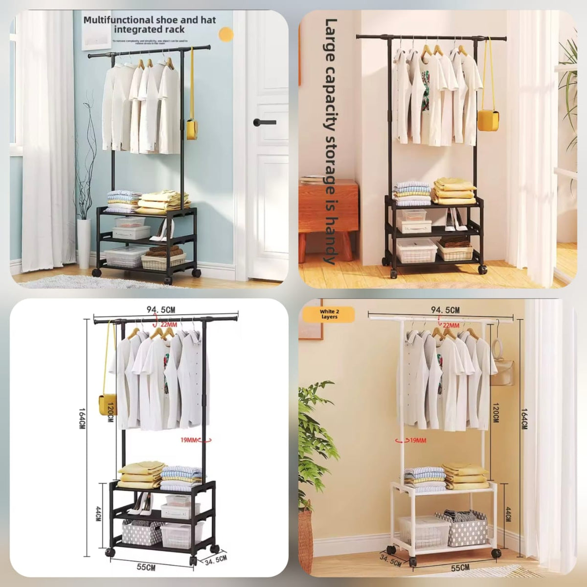 Multi-Layer Heavy-Duty Clothes Drying Rack – Space-Saving Garment & Storage Organizer