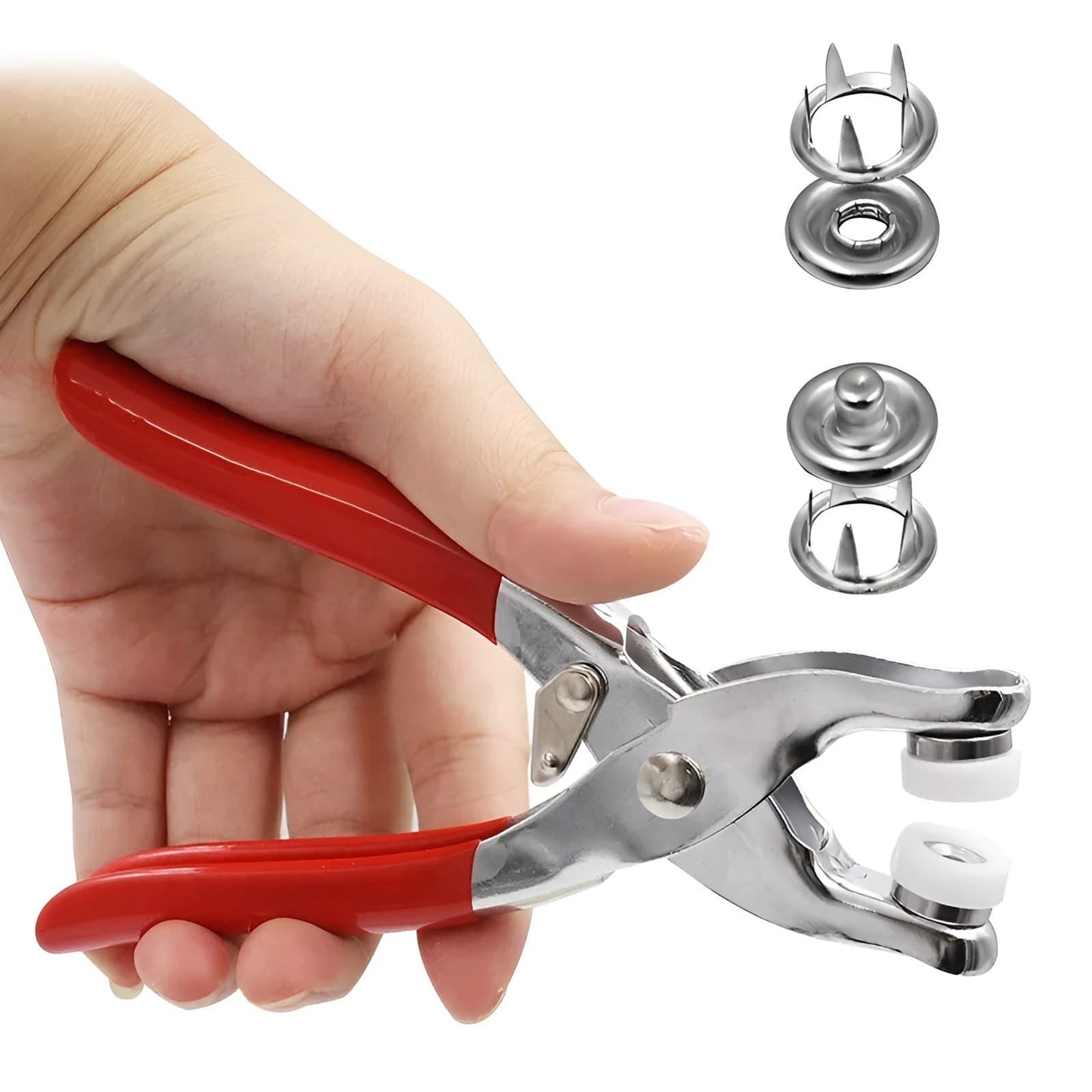 Snap Fastener Pliers Tool – Heavy Duty Press Stud Setter for Sewing, Clothing & DIY Projects