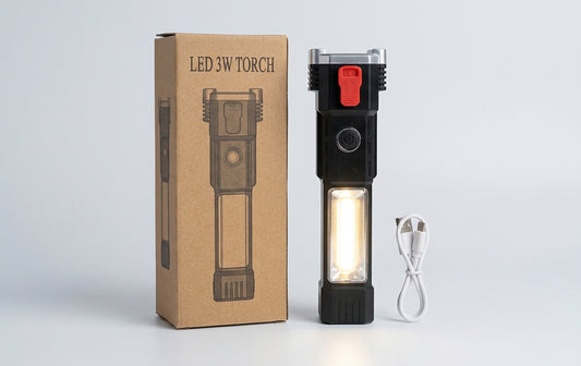 Rechargeable Multi-Functional LED Outdoor Work Light – Portable COB Mini Flashlight & Camping Torch